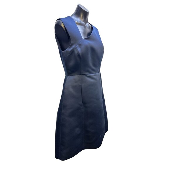 NWT Halston Heritage Navy Sleeveless w/Asymmetrical Neckline Dress Size 10 - Picture 4 of 10